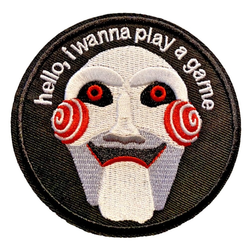 JigSaw Movie Spiral Horror Blood 4in Embroidered Iron-on Patch